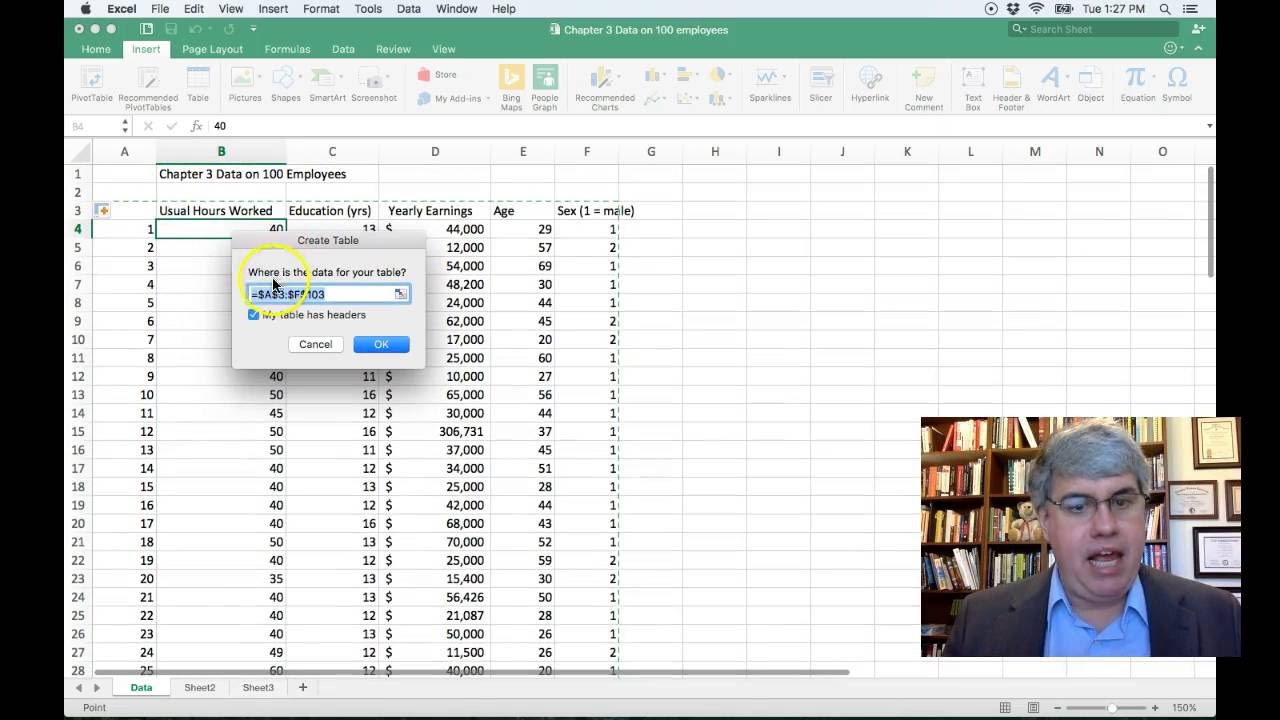 insert columns in excel for mac